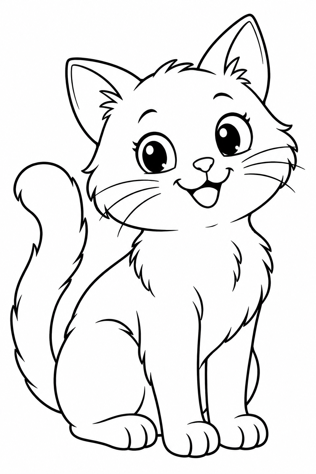Kat — kleurplaat om te printen