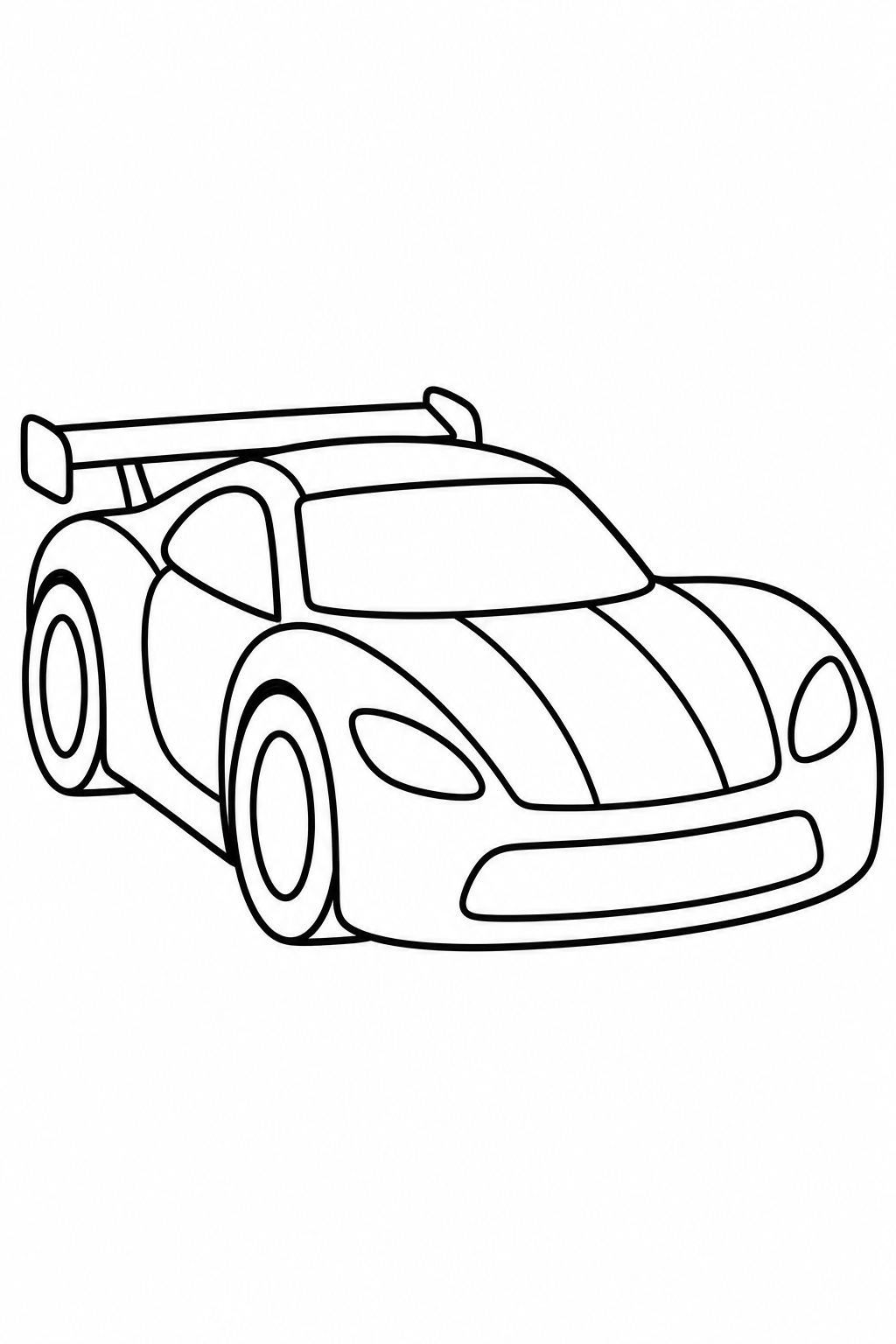 Raceauto — kleurplaat om te printen